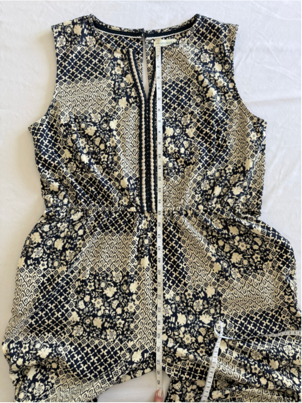 Women's Brakeburn Jumpsuit Size 16 Black Beige Patterned Sleeveless - Picture 13 of 14